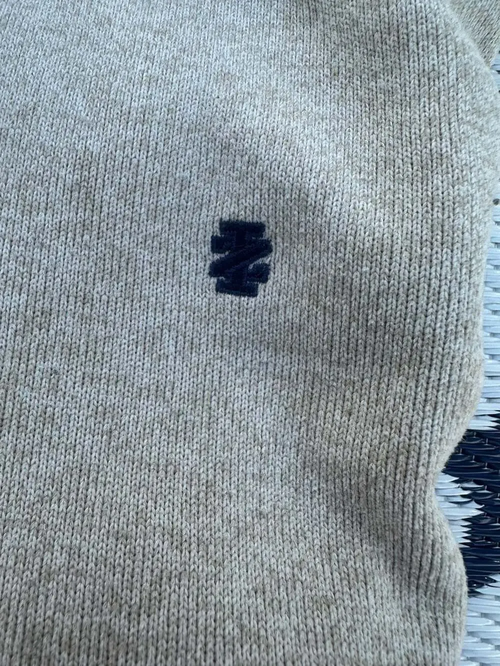 IZOD Heather Oatmeal Ribbed Quarter-Zip Pullover Sweater XL - Picture 3 of 6